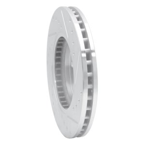 Buick LaCrosse Brake Rotor (1) - Front Left - R1 Concepts - Drilled & Slotted - Silver - `11-`16